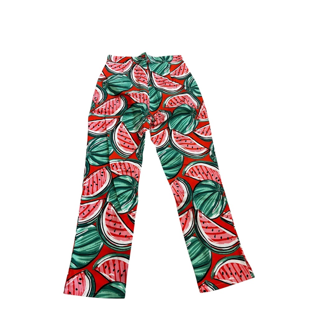 NWT Hell Bunny Cigarette Capris XS Red Watermelon Print Retro Rockabilly Pants